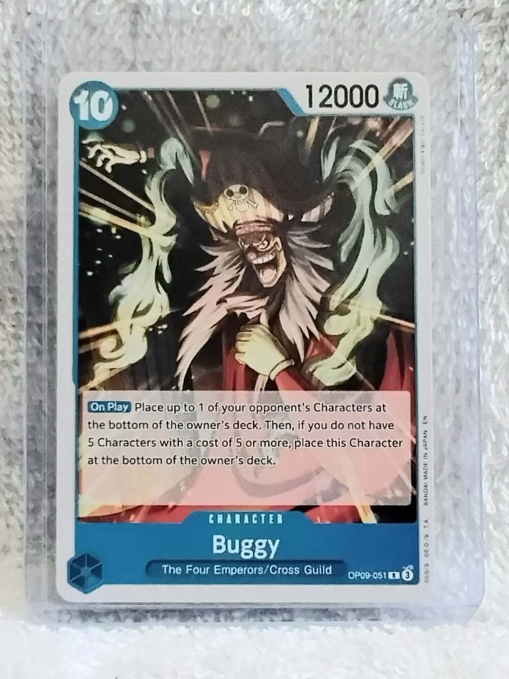 5/$20 Mint Rare One Piece Buggy Character Card OP09-051 by Bandai!!